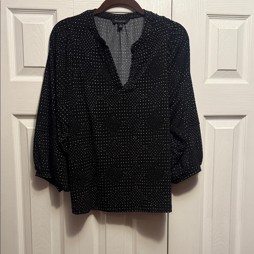 Banana Republic Black and White Polka Dot Blouse